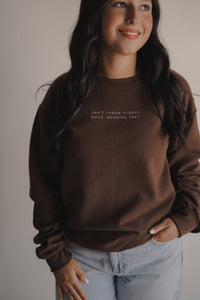 Can't Throw Stones Pullover - Espresso