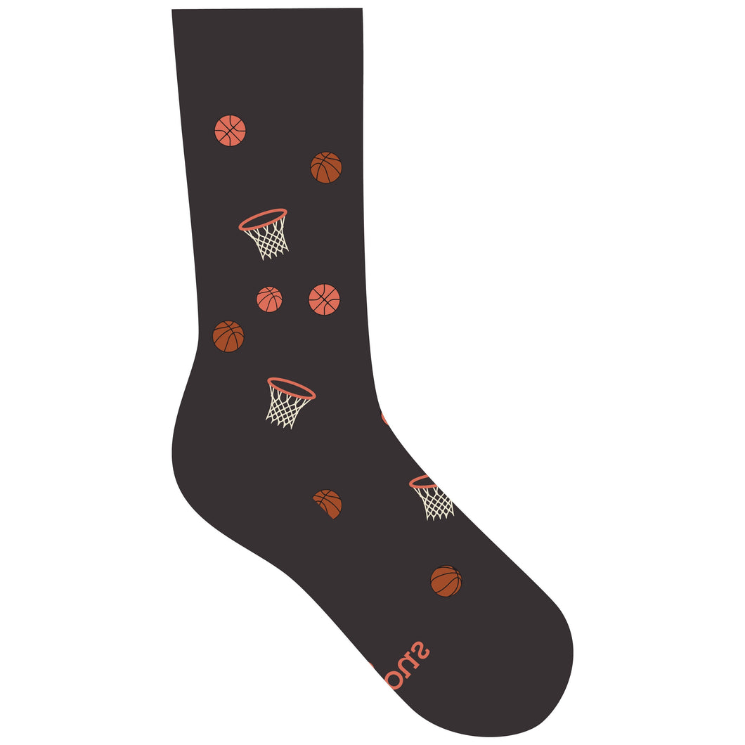 Socks that Support Youth Sports (Gray Basketballs)