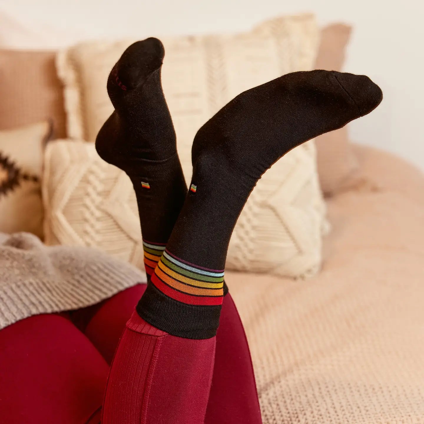Save LGBTQ Lives Socks - Rainbow Stripe