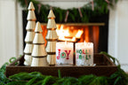 Holly Jolly Holiday Hand Painted Candle