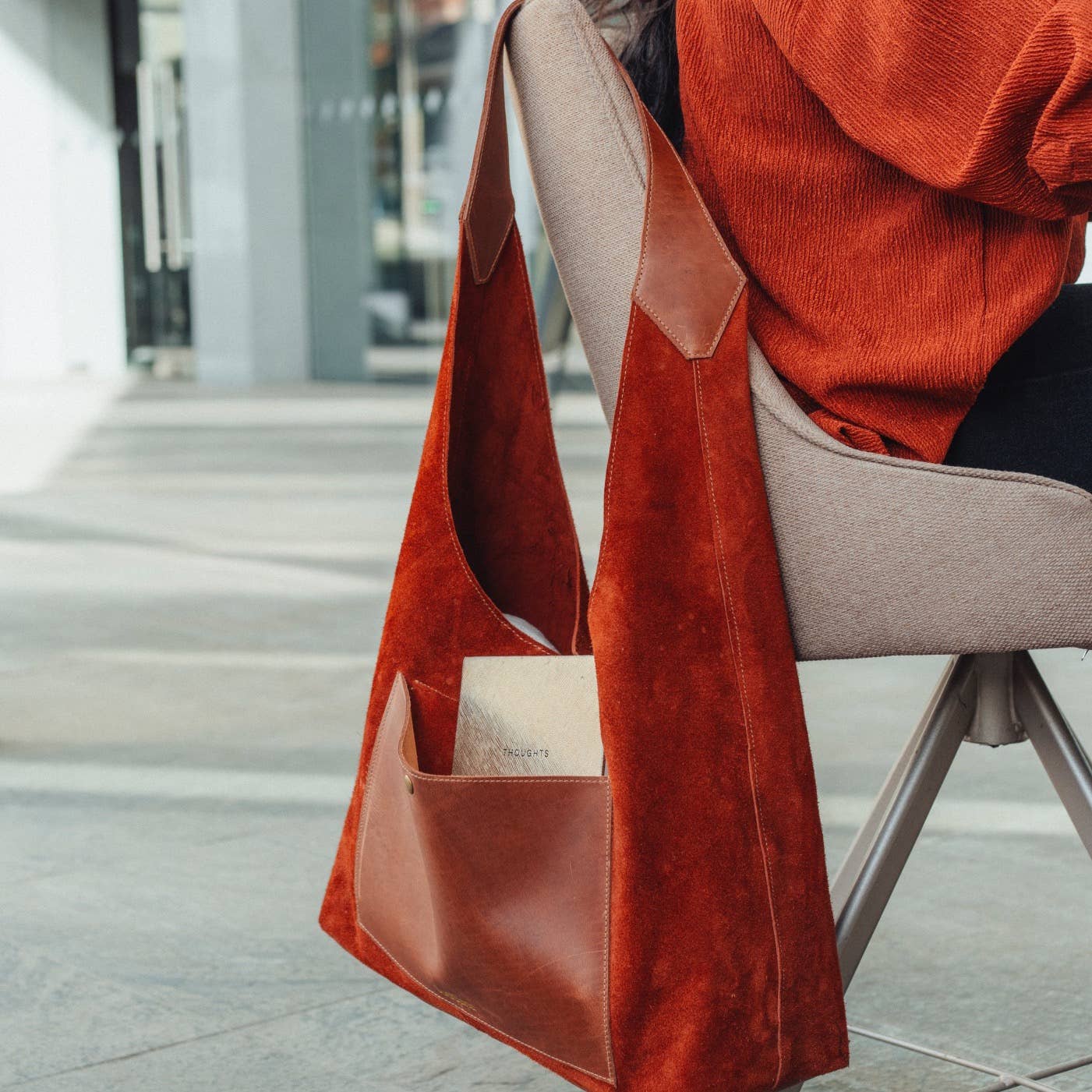 Elevated Hobo in Copper Suede