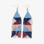 Brittany Mixed Triangles Beaded Fringe Earrings