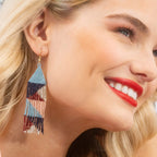 Brittany Mixed Triangles Beaded Fringe Earrings