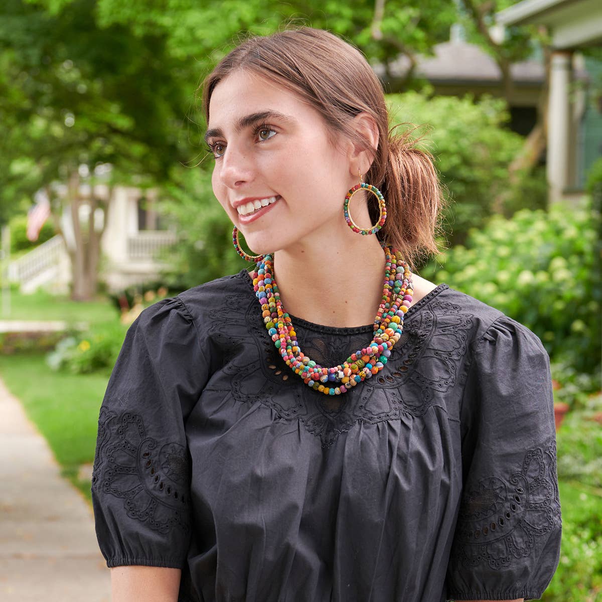 Loop Kantha Milieu Earrings