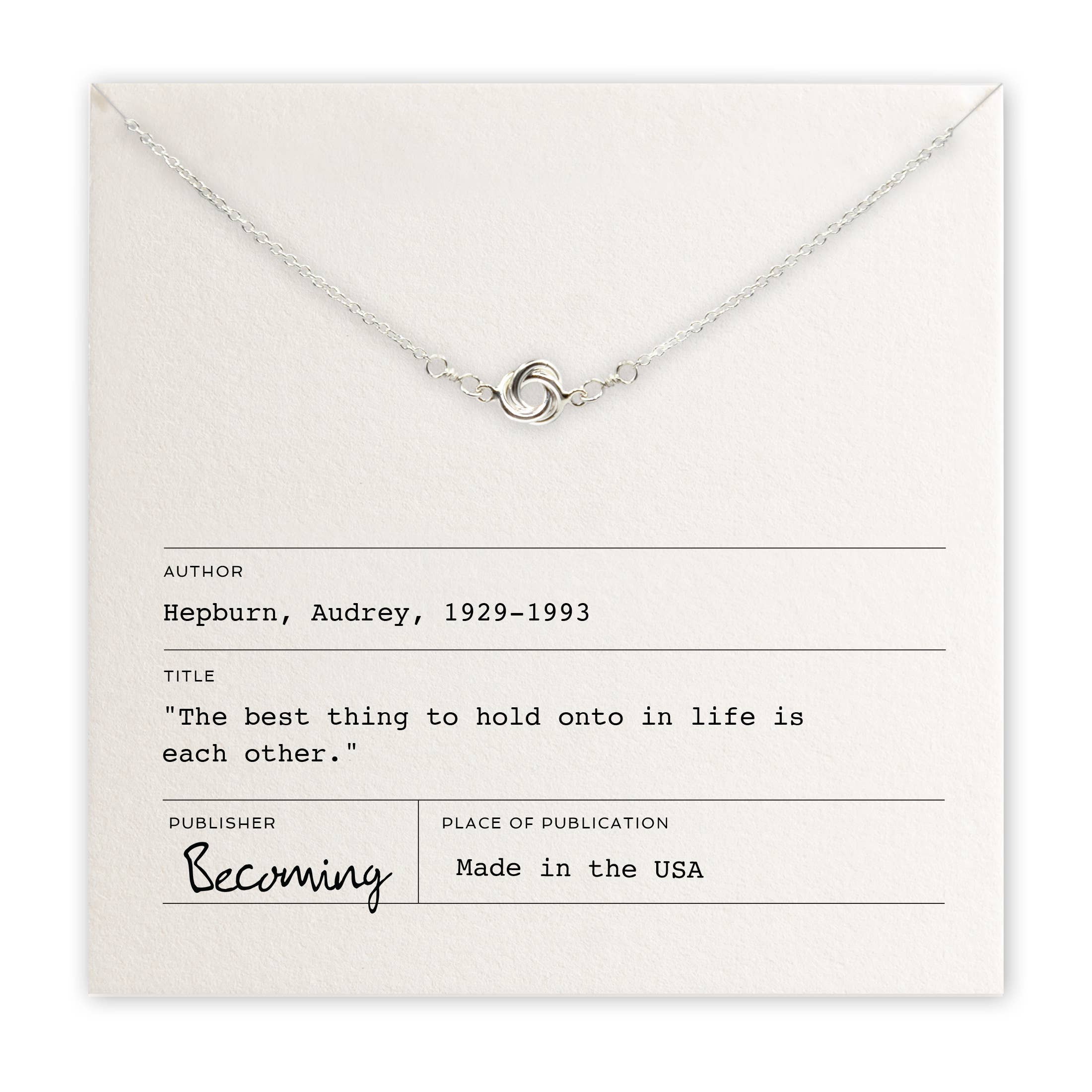 Love Knot Necklace: Sterling Silver