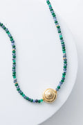 Gold Casted Snail Agate Beaded Necklace