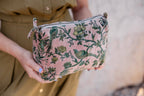 Blush Garden Velvet Cosmetic Pouch