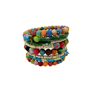 Towering Kantha Wrap Bracelet