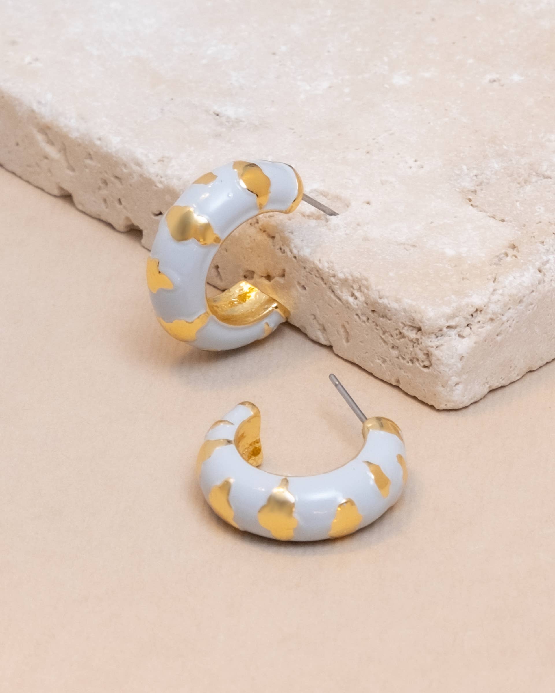 Gold Painted Cloud Hoop Earrings