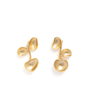 Brushed Gold Floating Pod Statement Earrings