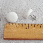 Hot Chocolate Fabric Button Earrings
