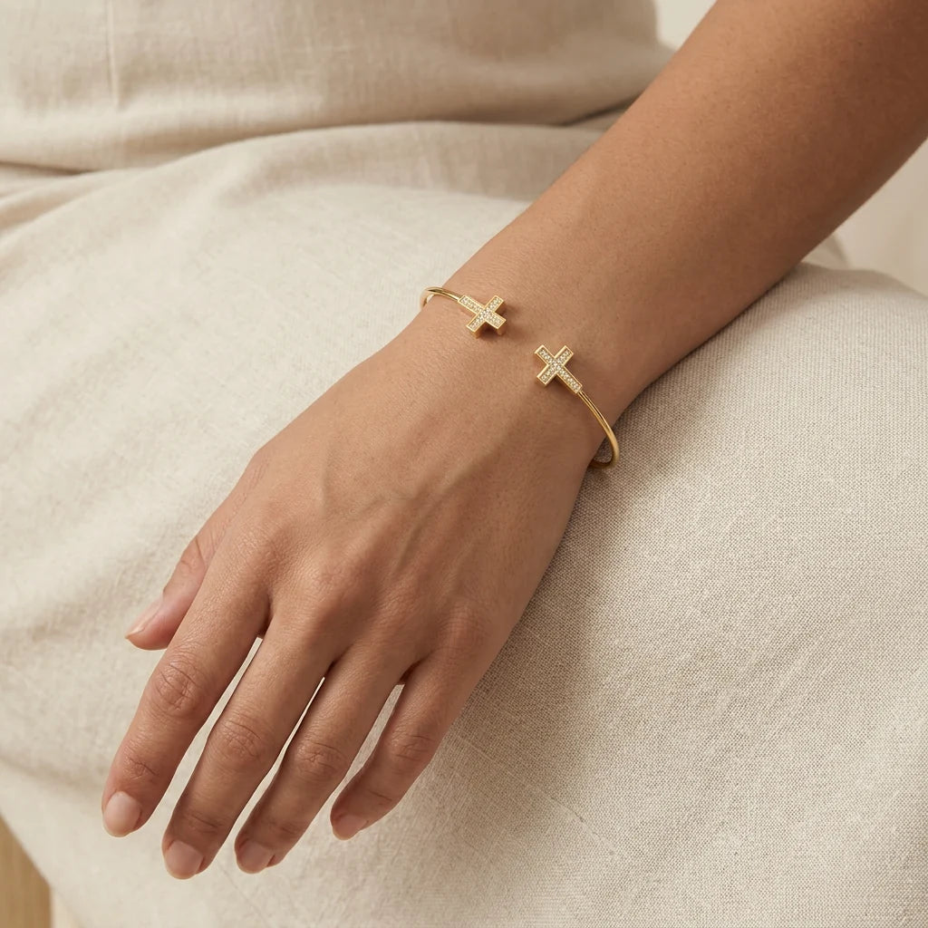 Cross Flexi Cuff Bracelet
