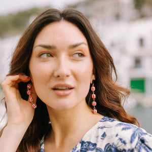 Red Sofia Drop Earrings
