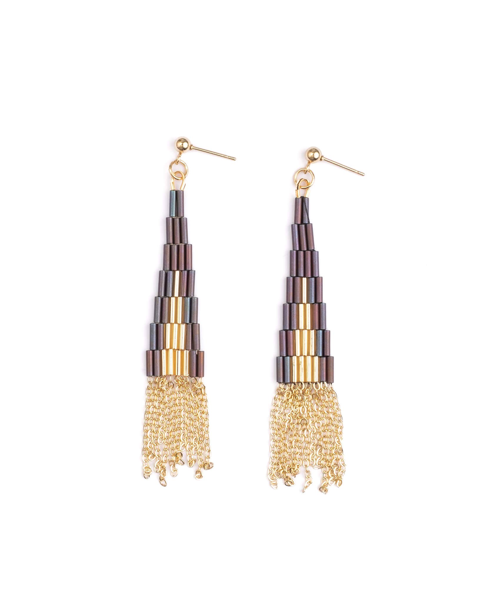 Beaded Handwoven Skylark Earrings