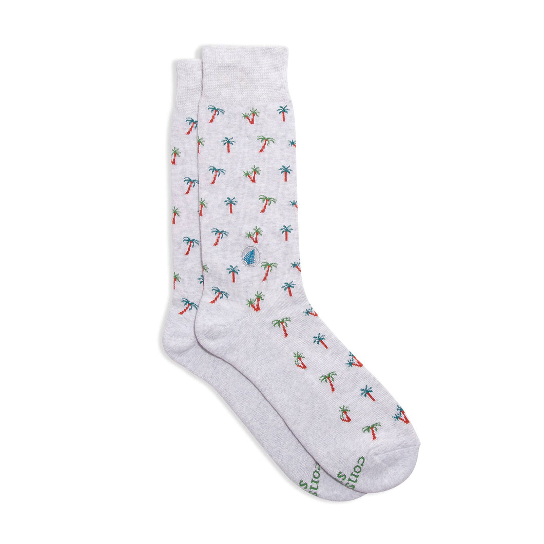 Socks that Protect Tropical Rainforests (Gray Palm Trees)