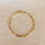 18k Gold Filled Short Link Paperclip Bracelet: 7 inches