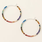 Dark Multi & Silver Chromacolor Miyuki Small Hoop
