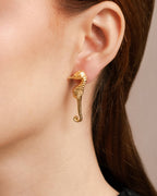 Gold Seahorse Stud Earrings