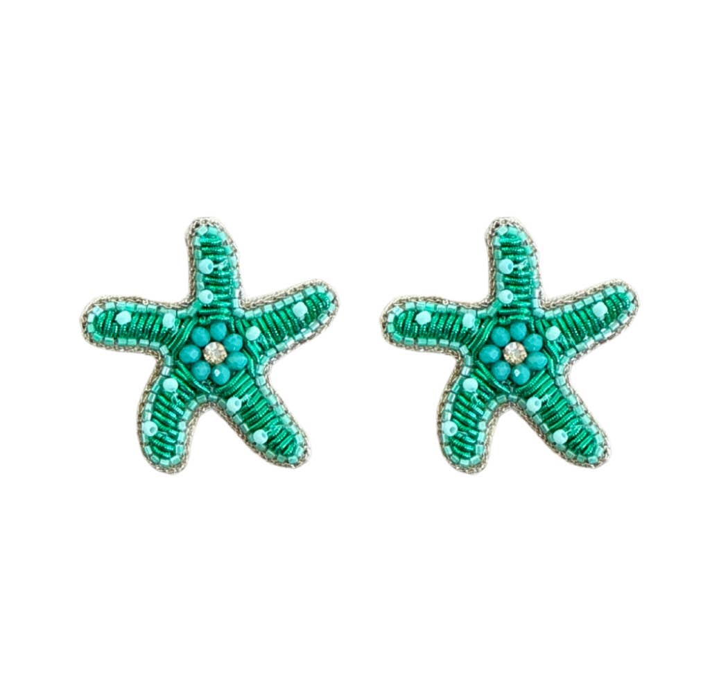 Turquoise Starfish Studs
