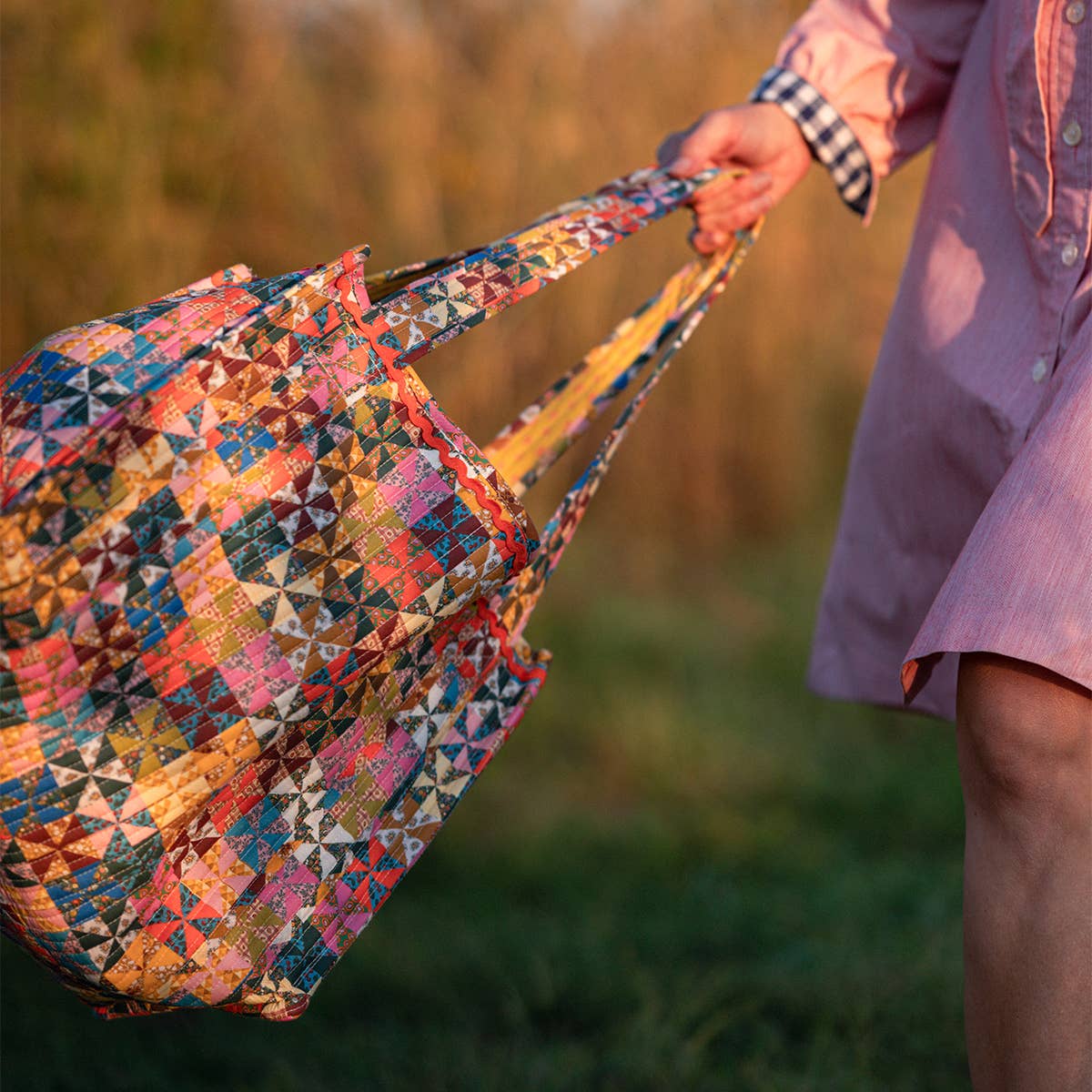Calico Quilted Tote