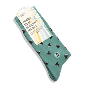 Socks that Support Music (Green Pianos)