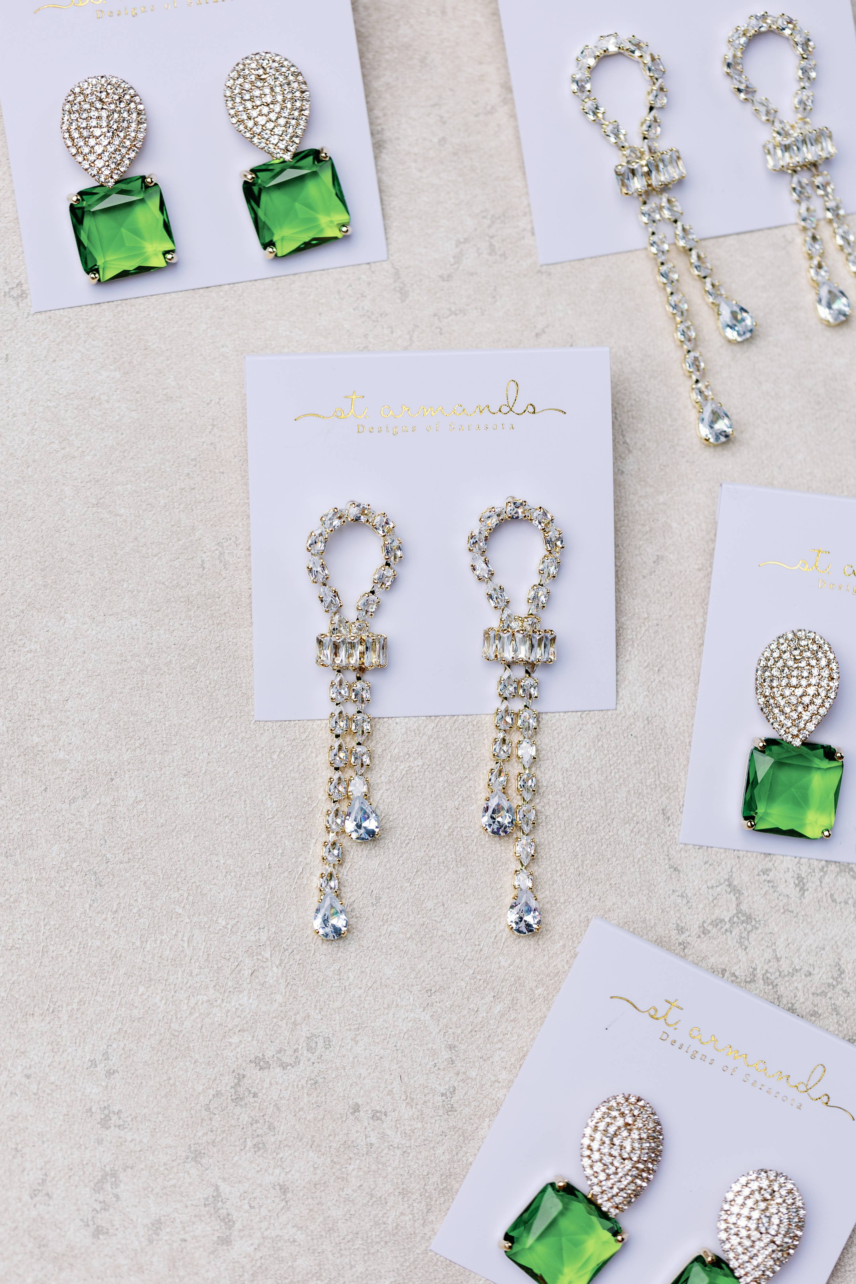 Diamond Drop Statement Earrings