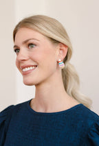 Colorful Stripe Dew Drop Earrings