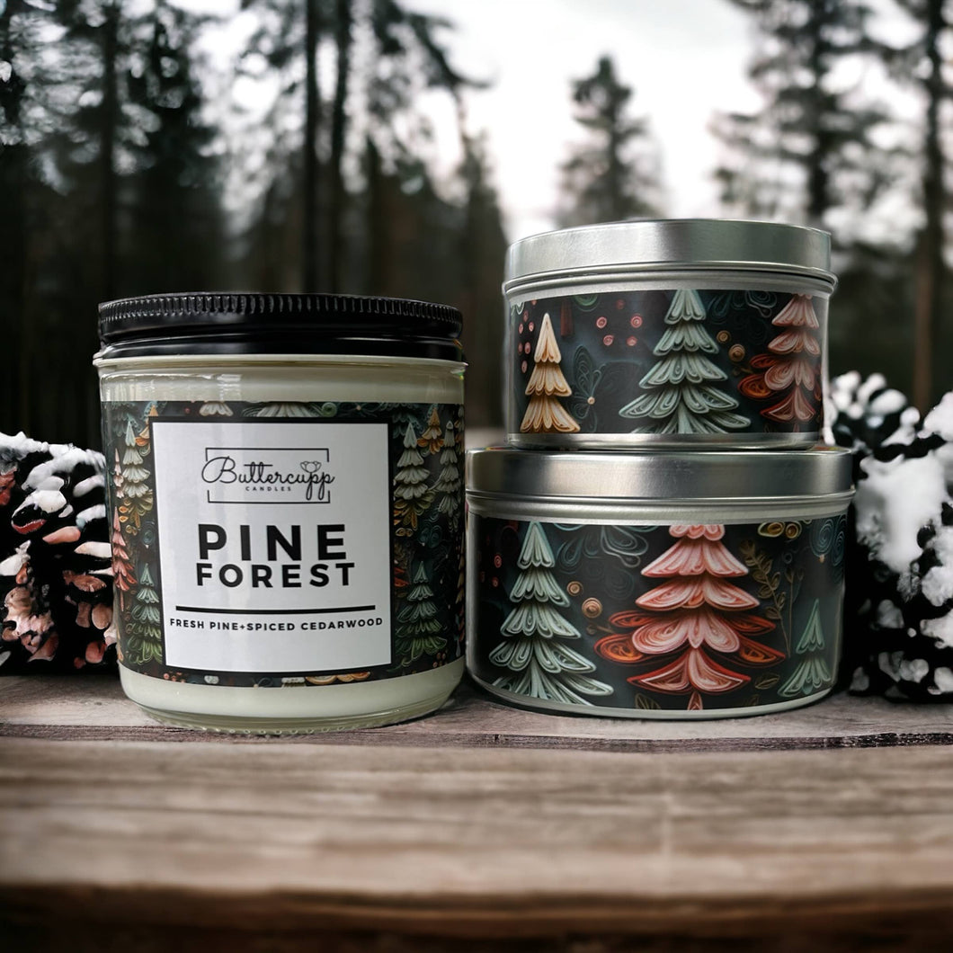 Pine Forest Winter and Christmas Soy Candle and Melts