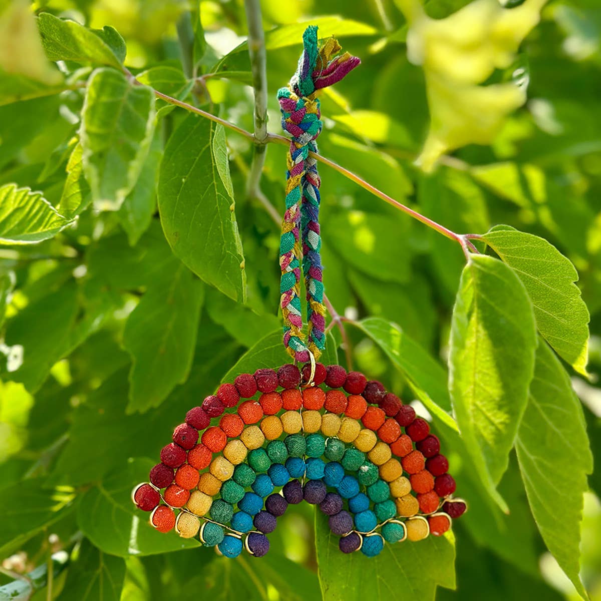 Kantha Rainbow Sari Hanging Decor