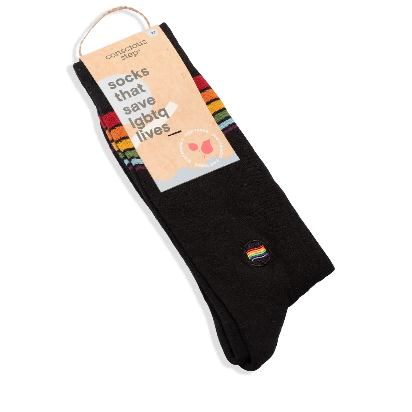 Save LGBTQ Lives Socks - Rainbow Stripe