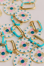 Capri Tile Enamel Charm Earrings