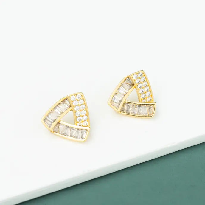 Prism Gold and Zircon Studs