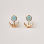 Stone Moon Phase Ear Jacket - Amazonite/Gold