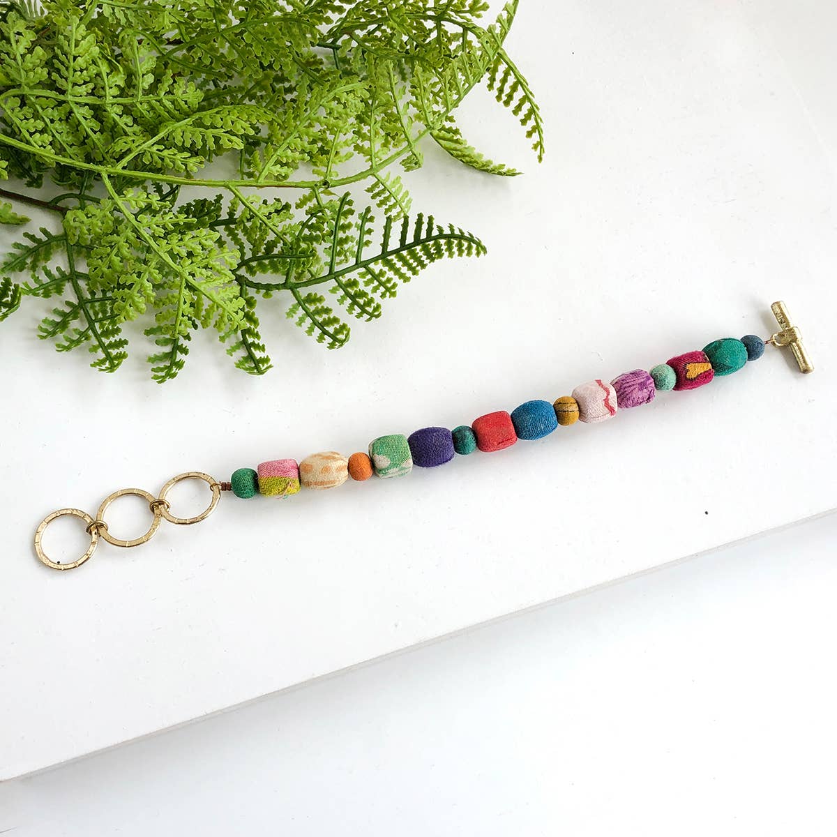Kantha Shapes Toggle Bracelet