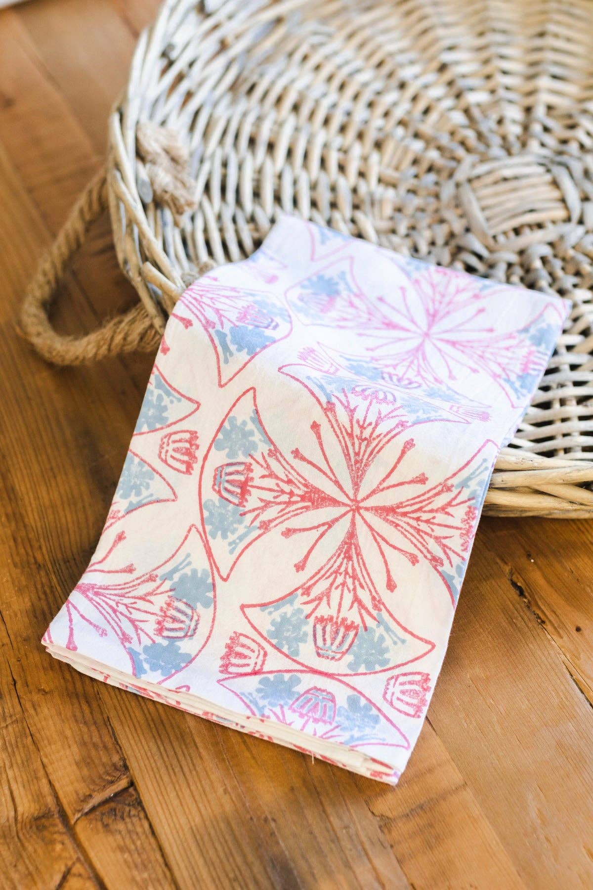 Pink & Saltwater Mosaic  Tea Towel