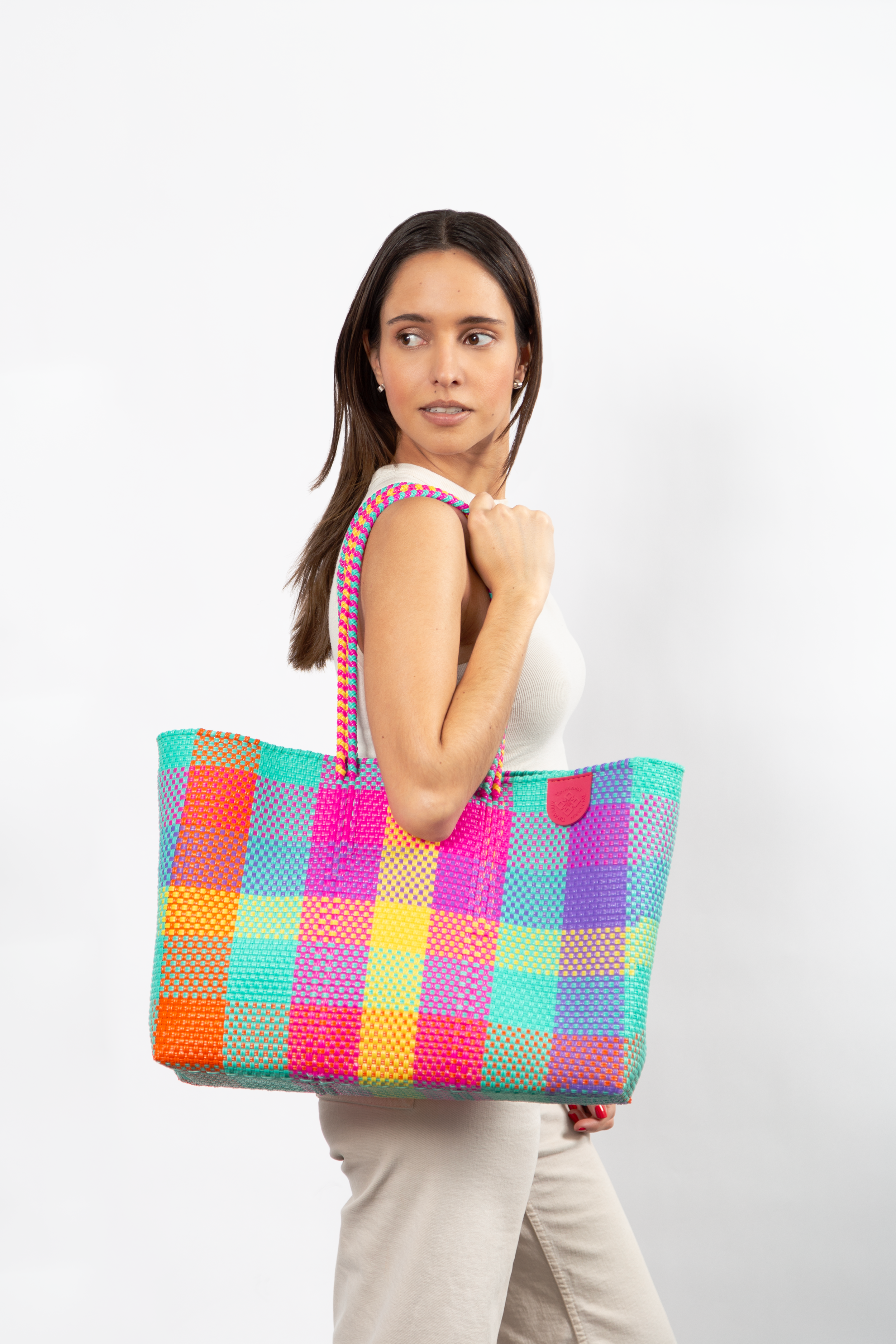 Fiesta Recycled Plastic Beach Woven Super Tote