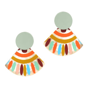 Apricot Sunset Tile Earrings
