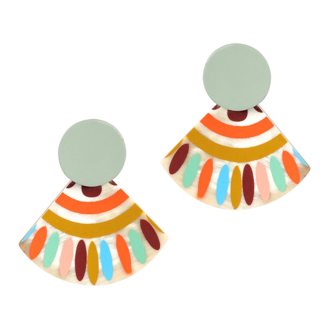 Apricot Sunset Tile Earrings