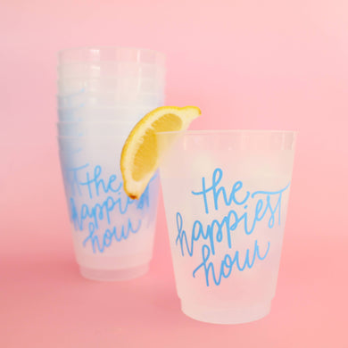 The Happiest Hour | Frosted Acrylic 16oz Set of 8