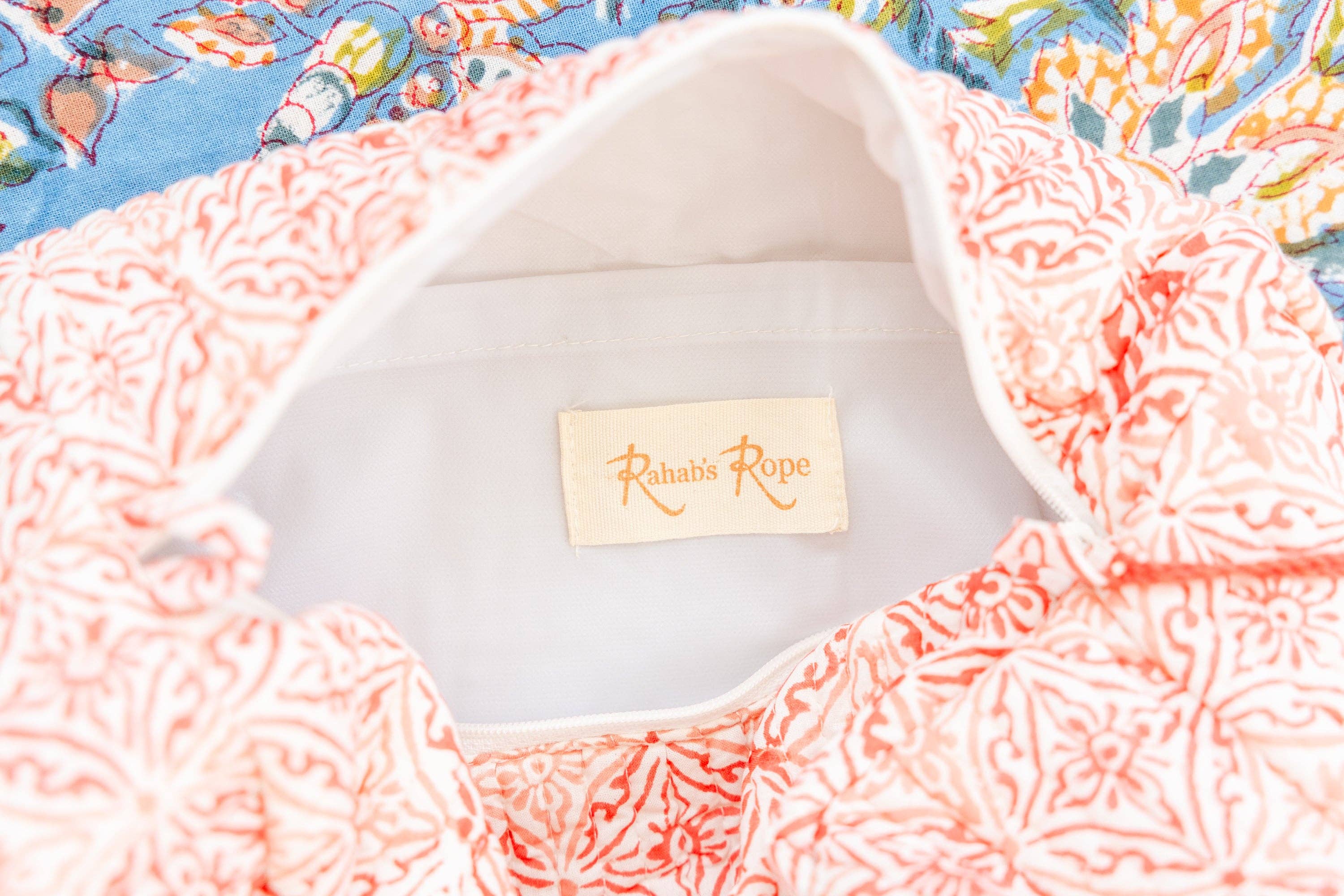 Coral Medallion Cosmetic Pouch