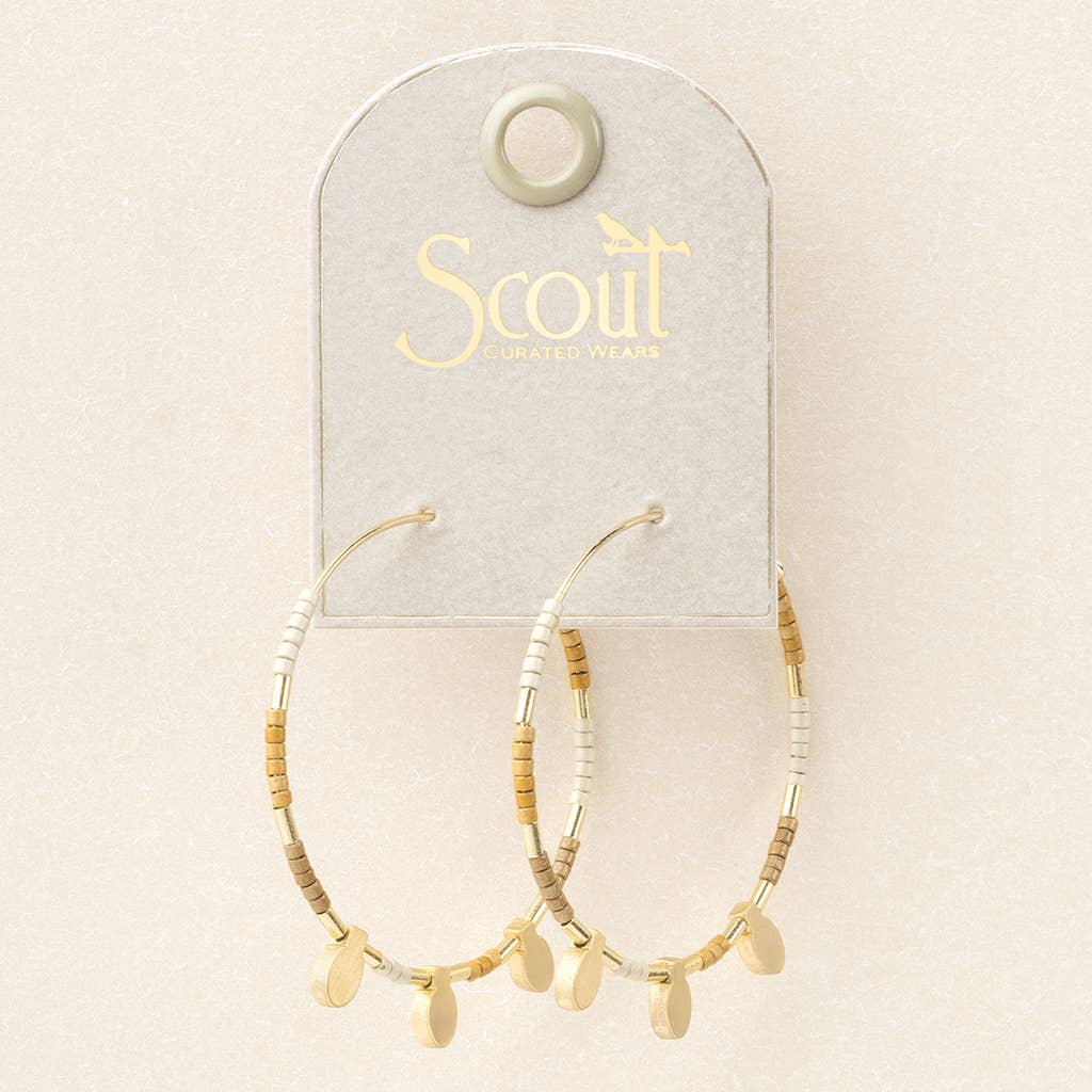 Chromacolor Miyuki Large Hoop - Neutral Multi/Gold