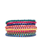 Sage Beaded 10 Strand Stretch Bracelets Multicolor