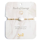 Pearl Affirmation Bracelet - Courage/Gold