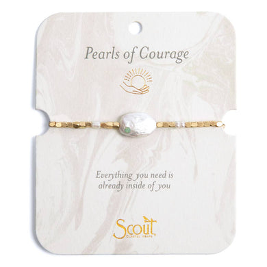Pearl Affirmation Bracelet - Courage/Gold