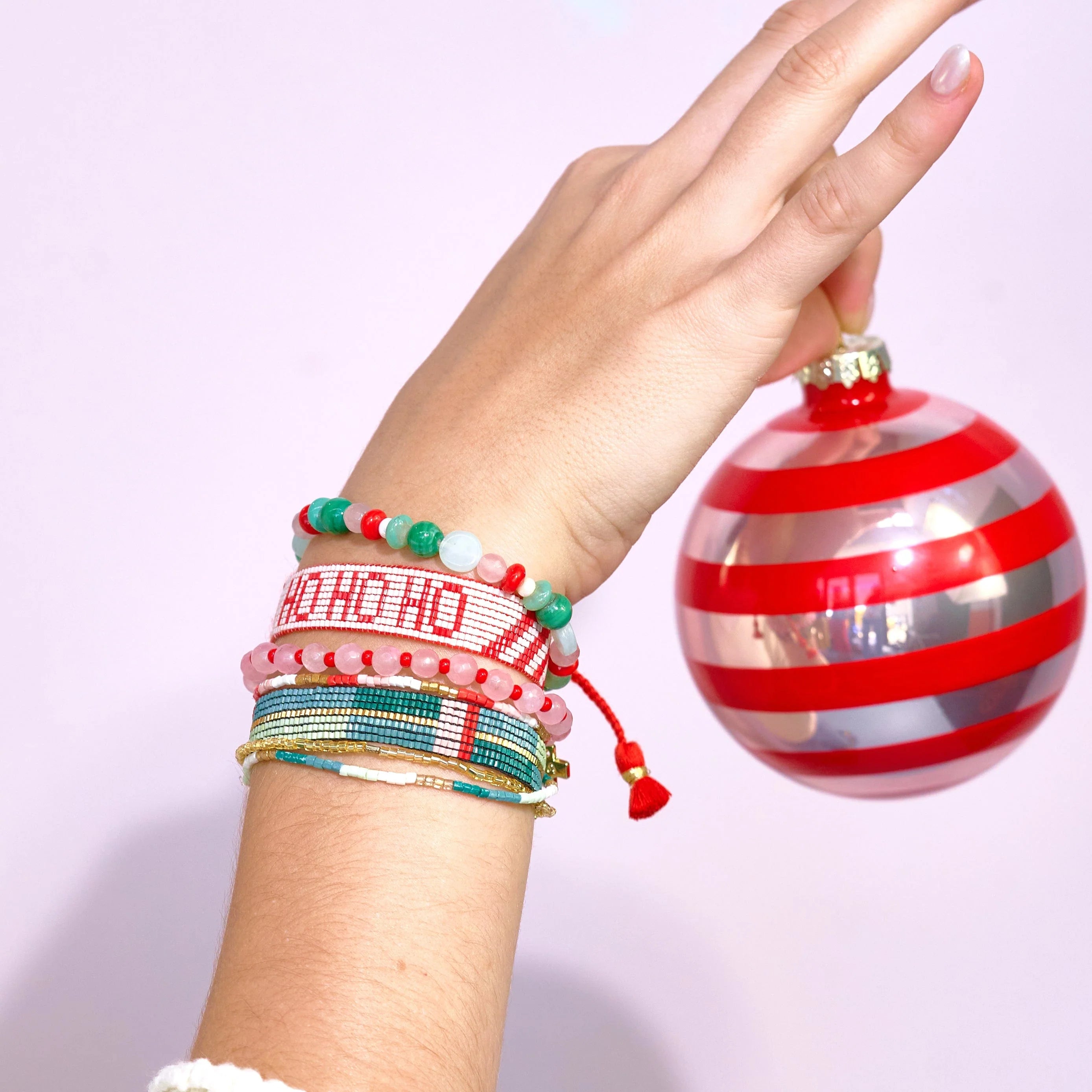 Gabby Adjustable Holiday Beaded Bracelet