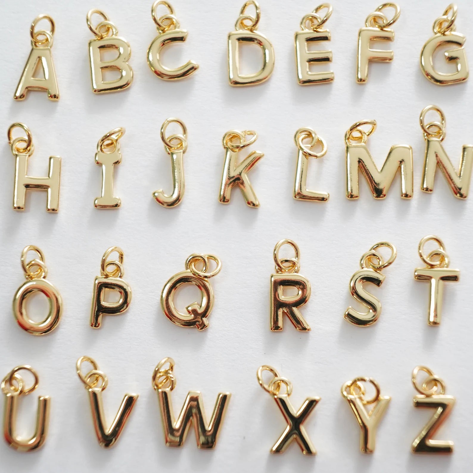 Gold Letter Charm Collection