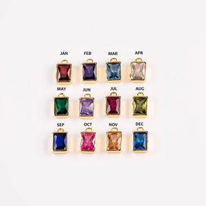 Rectangle Birthstone Charms