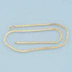 Gold Herringbone Chain Necklace