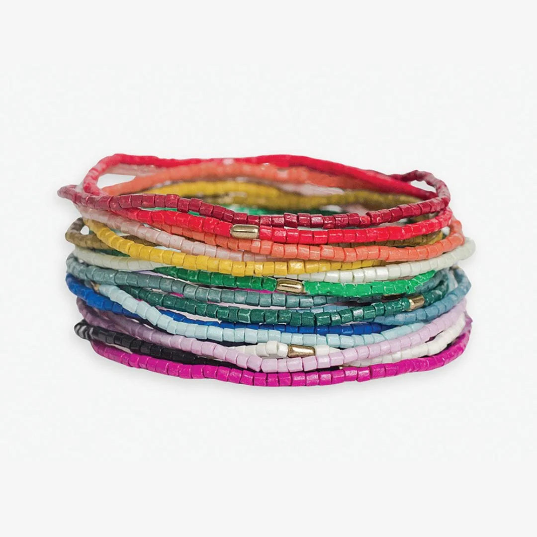 Chelsea 18 Strand Beaded Stretch Bracelet Set