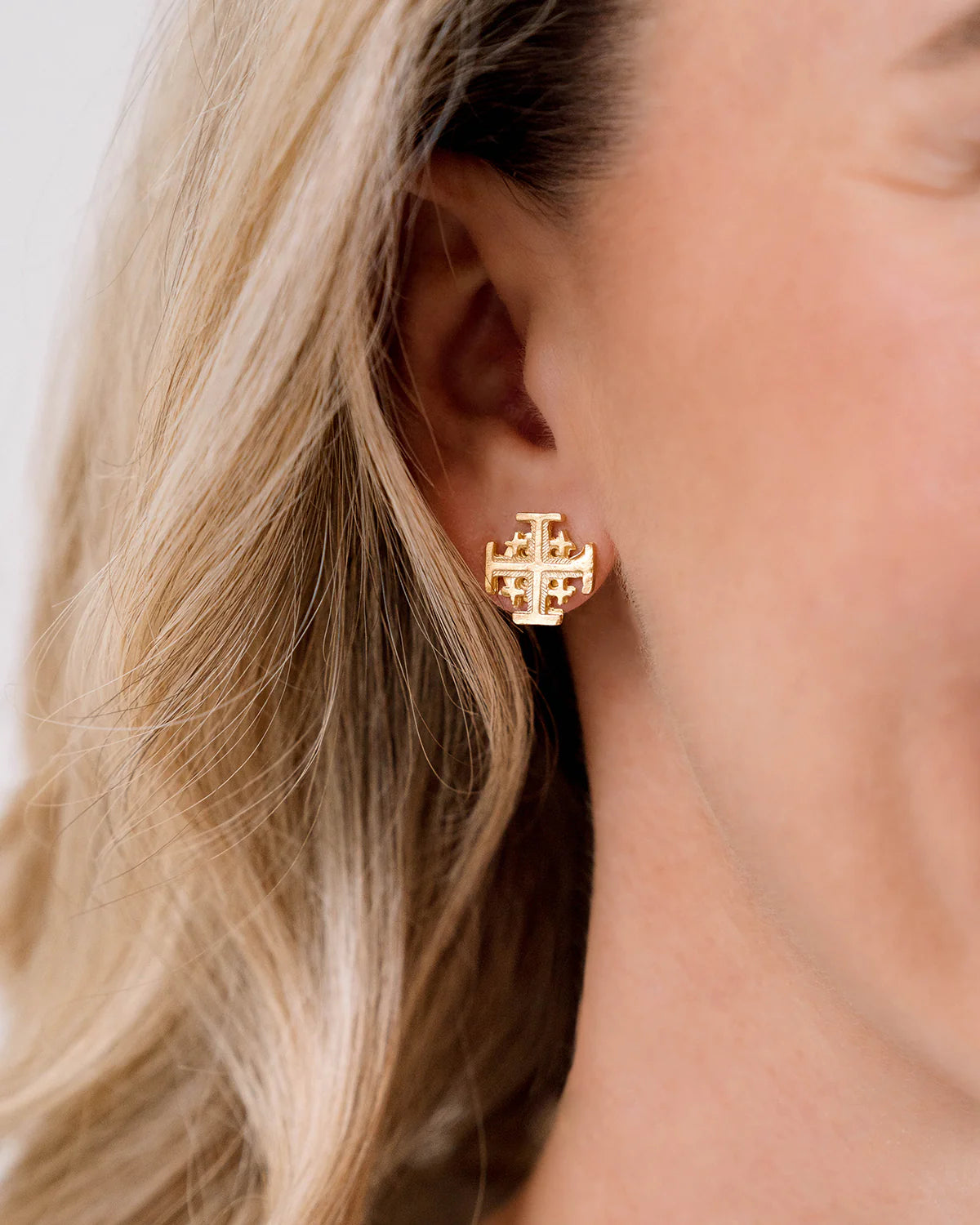 Gold Multi Cross Stud Earring | Susan Shaw
